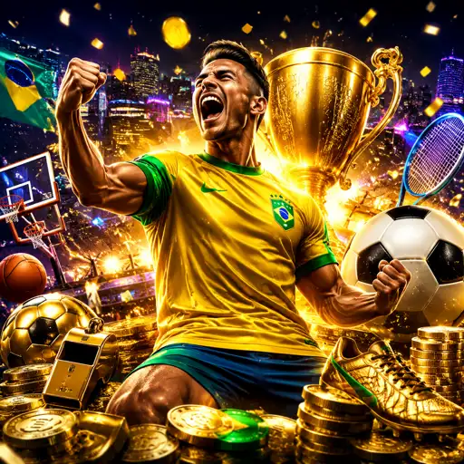 Estádio iluminado com bola de futebol em campo para apostas esportivas